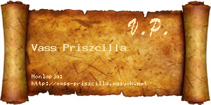 Vass Priszcilla névjegykártya